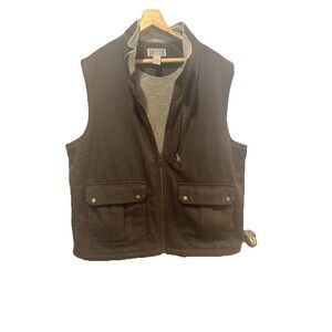 DULUTH TRADING CO - Women’s Black Full Zip Cotton Vest - Size 2XL